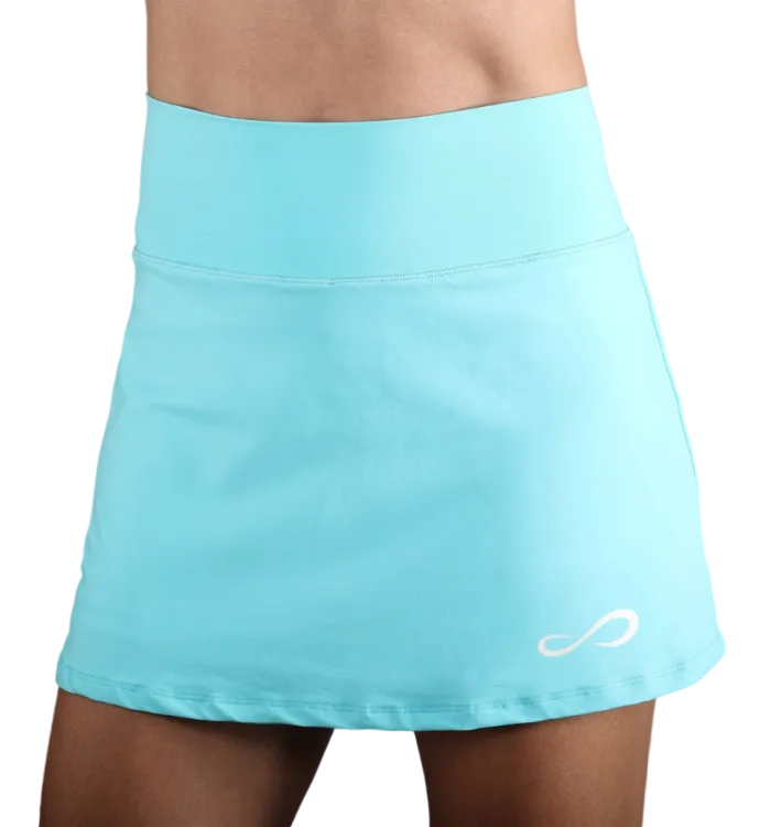 Falda de pádel Endless MX color aqua con cintura alta ergonómica y tejido elástico de secado rápido.