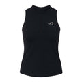 Polo deportivo Endless MX negro sin mangas con cremallera invisible, tejido elástico y transpirable para pádel y tenis.